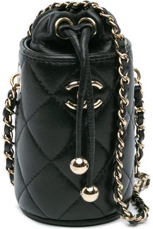 CHANEL 2021 Micro Quilted Lambskin Drawstring Bucket Bag