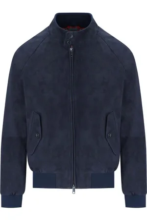 Baracuta G9 Suède Navy Blue Bomber Jacket Blue