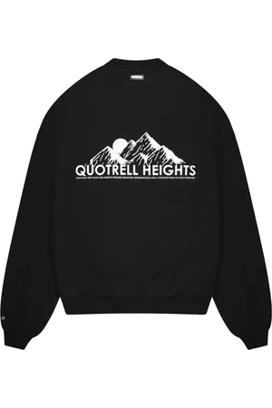 Quotrell Heights Crewneck | Black/white