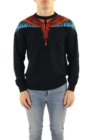 MARCELO BURLON Heren Icon Wings Knit Boxy Crew