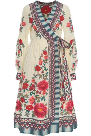 Farm Rio Wrap dress with floral pattern