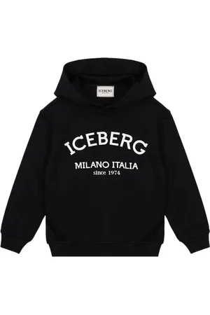 Iceberg KIDS - Black hoodie with institutional logo on the front