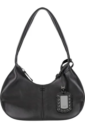 Ganni Hobo Black Medium Shoulder Bag Black