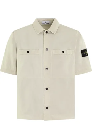 Stone Island Heren Logopatch Overshirt Beige