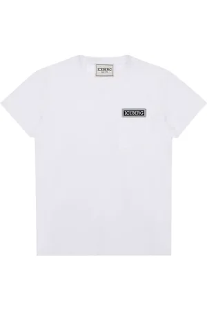 Iceberg KIDS - White cotton crew neck T-shirt with logo on the heart