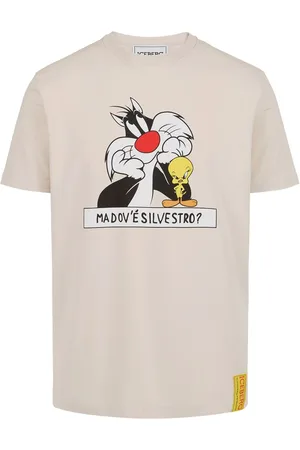 Iceberg Dusty white sustainable cotton T-shirt with Looney Tunes print