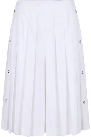 Iceberg White pleated skirt with regular waist in cotton poplin