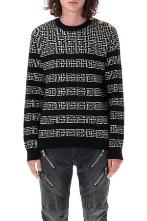 Balmain Monogram Marinier Sweater Bianco