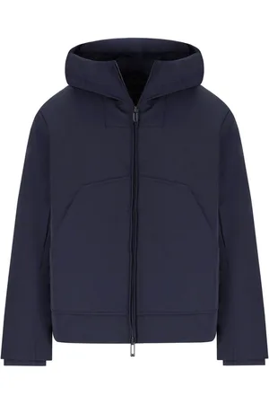 Emporio Armani Blue Navy Hooded Down Jacket Blue