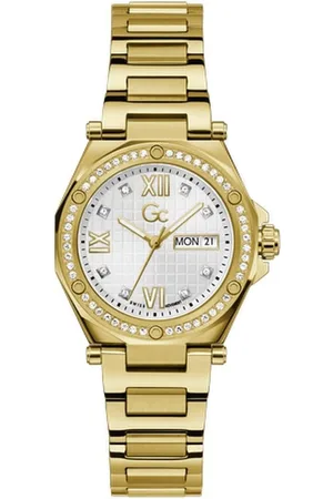 GC Horloge Z20008L1MF Staal met gouden plating en zirkonias