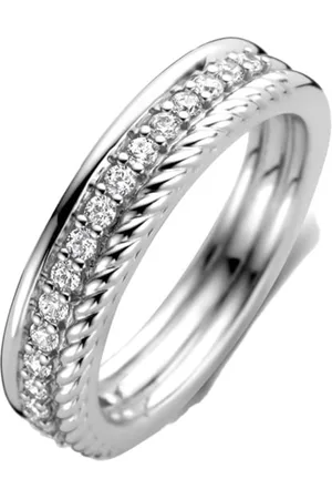 Ti Sento Ring 12282ZI/56 zilver met 3 verschillende designs en zirkonia
