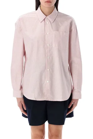 A.P.C. Boyfirend Shirt Logo Red White Stripes