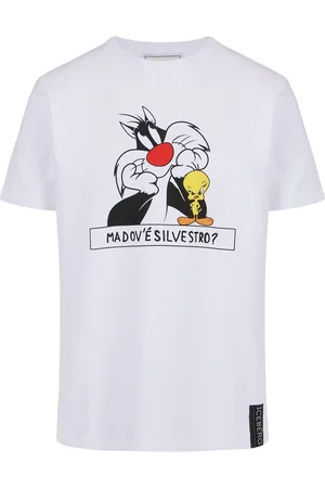 Iceberg White sustainable cotton T-shirt with Looney Tunes print