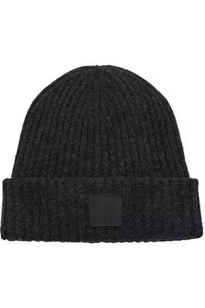 Marc Jacobs The Ribbed Dark Grey Beanie Gray