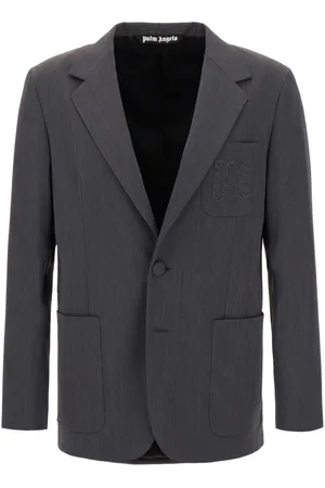 Palm Angels Dark grey stretch polyester blend blazer