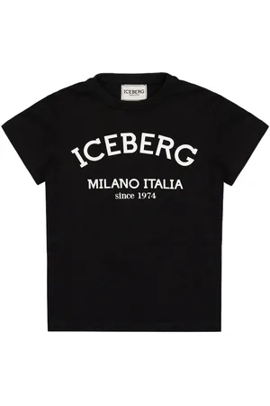 Iceberg KIDS - Black T-shirt with institutional logo on the front