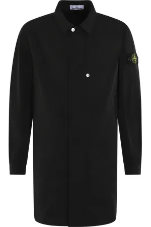 Stone Island Heren Soft Trench Coat Zwart