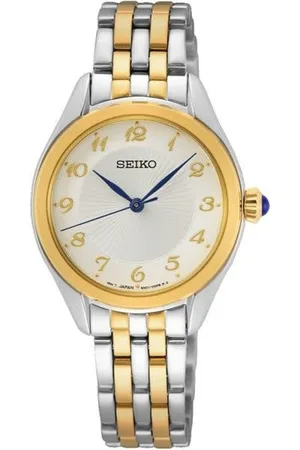 Seiko Horloge SUR380P1 Staal Bi-color Quartz 50m Waterdicht 29mm