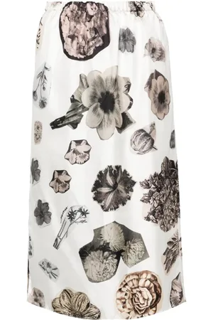 Marni Floral Grey Skirt White