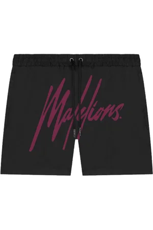 Malelions Essentials Swimshort - Black/Cherry