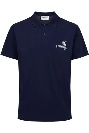 Iceberg Blue piqu� polo with Bear print