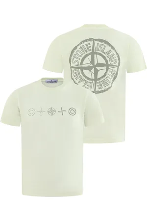 Stone Island Kids Logoprint T-Shirt Geel