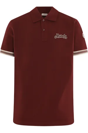 Moncler Heren Varsity Logo Polo Rood
