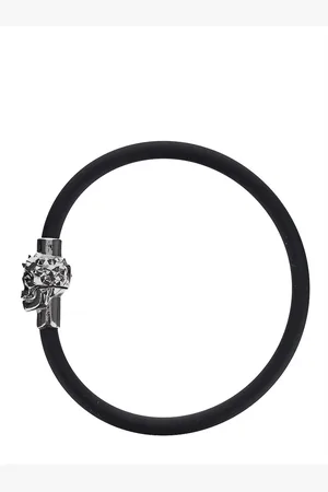 Alexander McQueen Rubber Cord Studded Skull Bracelet