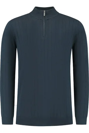 Pure Path Vertical striped halfzip knitwear