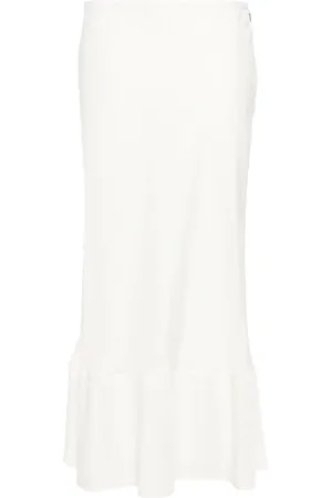 LEMAIRE Bias Cut Long Skirt White Asparagus
