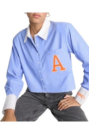 Alix the label Cropped Stripe Blouse