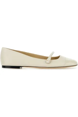 Jimmy Choo Ivory nappa leather Elisa ballerinas