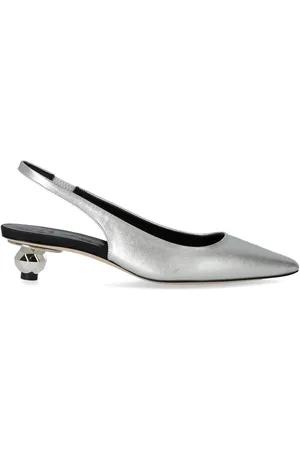 Max Mara Weekend Gallico Silver Slingback Pumps Silver