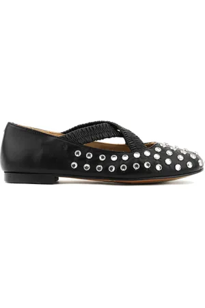 Toral Silvie Crystals Criss Cross Ballerina Black