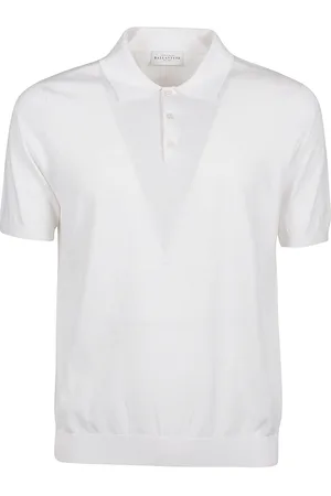BALLANTYNE Plain Short Sleeve Polo Shirt White