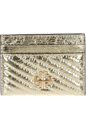 Tory Burch Kira Metallic Moto Quilt Credit Card Case Metallic
