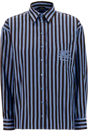 Etro Printed cotton blend oversize shirt