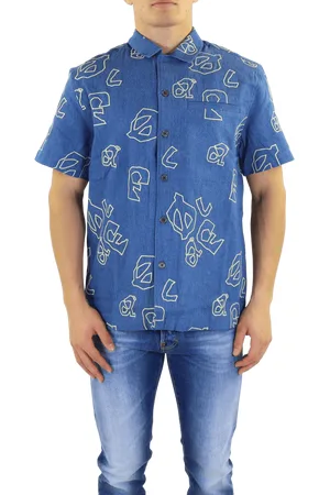 ØLÅF Heren Olaf Aop Denim Ss Shirt