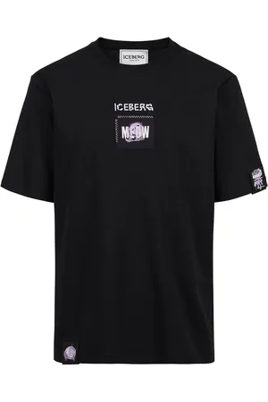 Iceberg Black regular fit T-shirt in GOTS certified sustainable interlock fabric