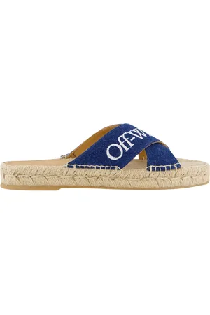 OFF-WHITE Dames Criss Cross Slipper Blauw/Wit