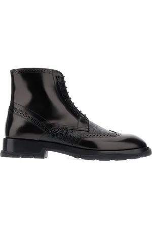 Alexander McQueen Black leather Punk Worker ankle boots