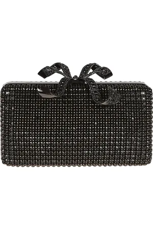 Self-Portrait Black crystal box clutch
