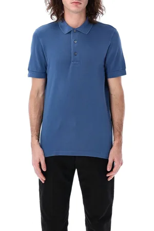Tom Ford Polo Piquet Denim Blue