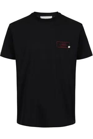 Iceberg Slim-fit black sustainable stretch cotton T-shirt with Poppy print