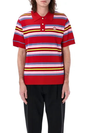 Casablanca Knit Cable Polo Red Multi