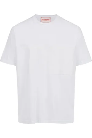 Iceberg White crew neck T-shirt with tone-on-tone detail