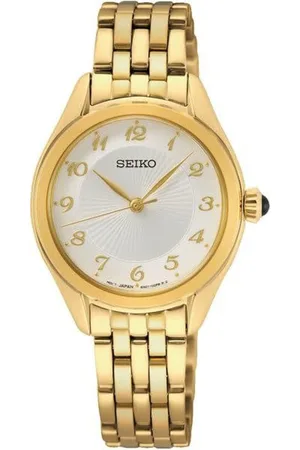 Seiko Horloge SUR384P1 Staal met Geelgouden plating Quartz 50m Waterdicht 29mm