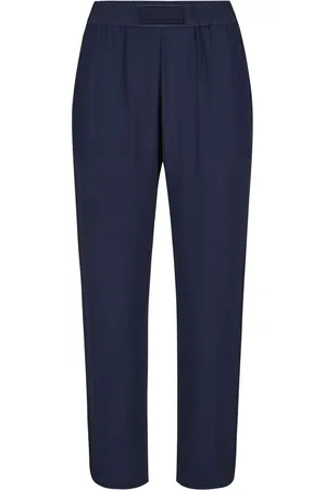 Iceberg Dark blue jogging fit trousers in acetate and silk crepe de chine