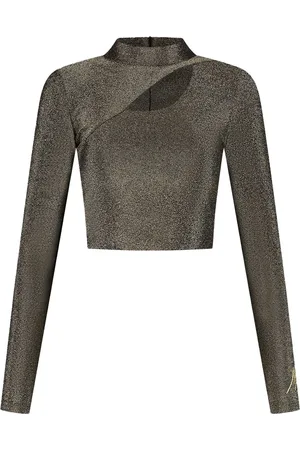 Malelions Women Sparkling Cut-Out Crop Top