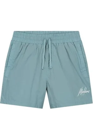 Malelions Men Crinkle Swim Shorts Light Blue